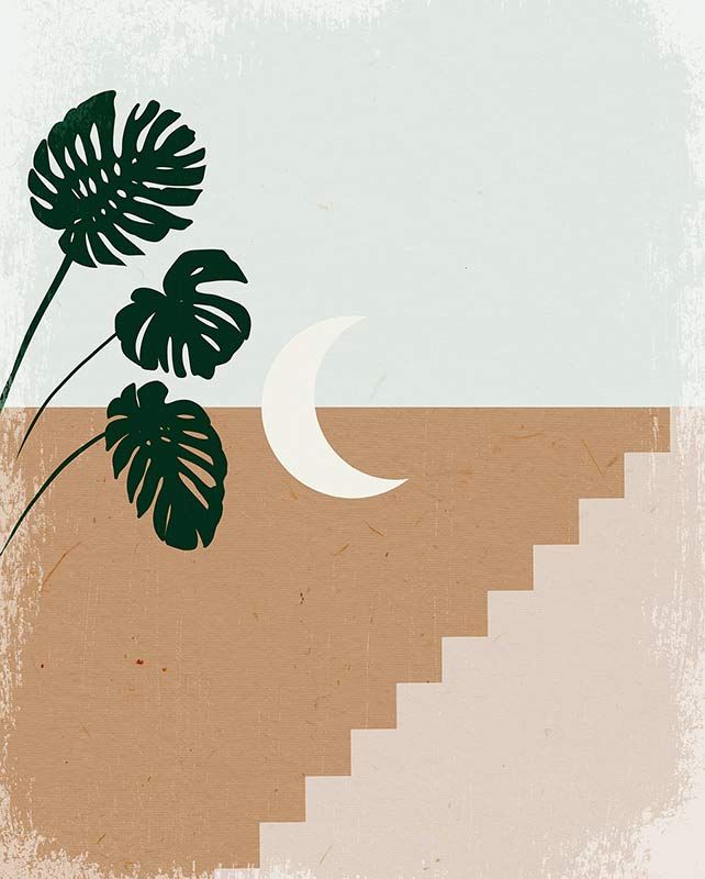 Komar Wandbild - Silence Crescent Moon  - Größe: 40 x 50 cm
