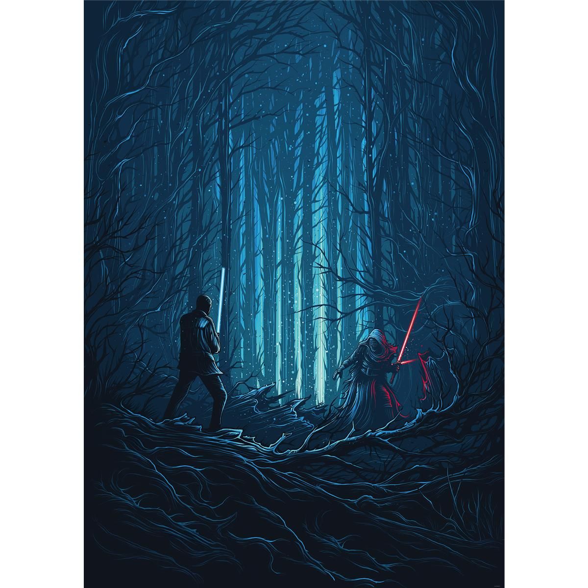 Vlies Fototapete - Star Wars Wood Fight - Größe 200 x 280 cm