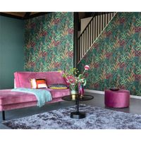 Tapete Nature Botanical Vinyltapete Smaragdgrün versetzter Ansatz 53 cm x 10,05 m
